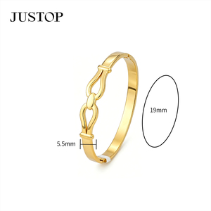 Bracelets OEM/OEM personnalisés, étanches, en acier inoxydable, plaqués or, bijoux fantaisie hypoallergéniques, fournitures en acier inoxydable doré. - Product Image 2