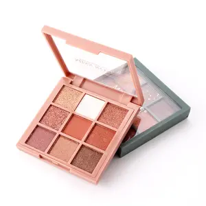 Bán buôn 9 màu nâu bóng mắt Pallet Mini Eyeshadow container duy nhất tùy chỉnh Eyeshadow Palette nhỏ