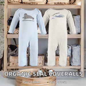 Tutina unisex per neonati <span class=keywords><strong>in</strong></span> cotone biologico a maniche lunghe con motivo a forma <span class=keywords><strong>di</strong></span> <span class=keywords><strong>foca</strong></span> <span class=keywords><strong>in</strong></span> pericolo <span class=keywords><strong>di</strong></span> <span class=keywords><strong>estinzione</strong></span>, lavabile <span class=keywords><strong>in</strong></span> lavatrice, da 0 a 3 mesi - Product Image 3