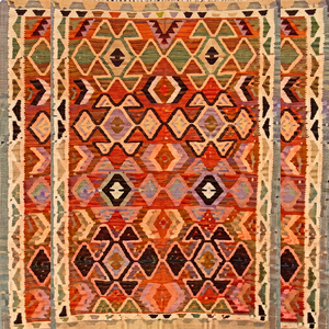 Ardabil Style Kilim Rug Colorful <b>Wool</b> Cotton Carpet Traditional Design Artisan <b>Crafted</b> Vintage Home Decor Area Rug Handwoven - Product Image 1