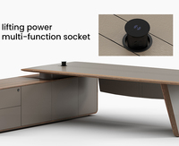 Scrivania Angolare di Lusso Moderna in Legno su Misura, Convertibile e di Alta Gamma all'Ingrosso per Ufficio Direzionale CEO