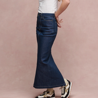 Maxi dos fente Baggy Denim robes Vintage couleur couture femmes robes mode lavé OEM femmes jupes