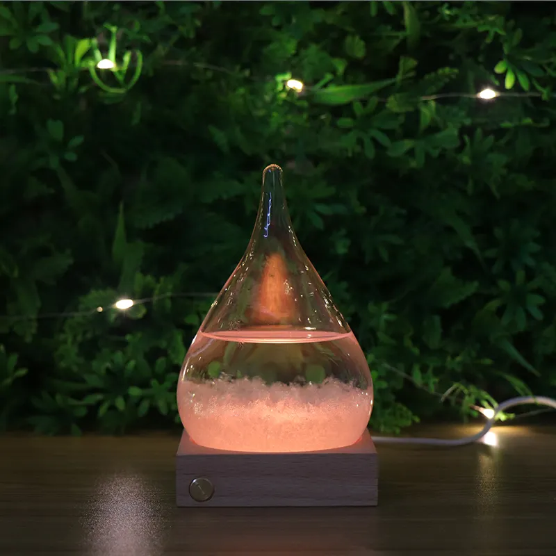 Wholesale USB Charge 3D Night Light ,LED Mood Lamp With RGB Wood Base And Glass For Kids Room