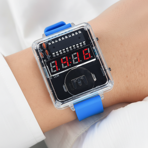 Reloj Electrónico DIY Transparente Creativo con Microcontrolador, Pantalla Roja Digital, Reloj de Tubo, Unisex, Caja de Plástico, Hebilla, Estilo FUNKY - Product Image 1