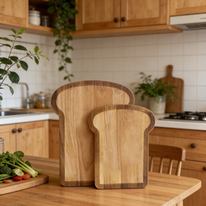 <b>Rubber</b> Wood Cutting Board Extra Large Anti Slip Kitchen Chopping <b>Block</b> For Home Use - Product Image 1