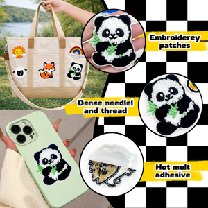 Ensemble de patchs brodés en chenille d'animaux mignons, à repasser ou à coudre, pour enfants, dessin animé, broderie de serviette - Product Image 3