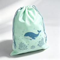 Sac à cordon léger en non-tissé à motif de dessin animé, personnalisable en gros, sac écologique et recyclable pour le rangement des affaires des enfants et de la gym