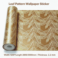 Papier peint auto-adhésif de luxe à motif feuille d'or, imperméable, décoration murale pour salon, chambre à coucher, décoration de la maison, autocollant mural