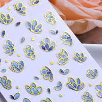 Autocollants pour ongles TSZS, vente chaude, design de fleurs et de feuilles en relief 5D, floraux, non toxiques, pour la décoration des ongles DIY