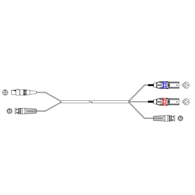 ROXTONE Mini XLR 5pin Female to 3pin XLR Male and BNC to BNC Connectors 4FT Audio/Video Cable