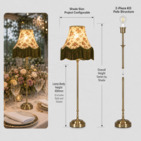 Lampe de table sans fil rechargeable DC simple pour mariage avec ampoule LED E14 et abat-jour en tissu à franges florales pour la décoration d'événements