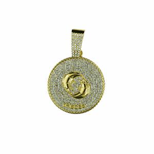 PD3080-3093 i <span class=keywords><strong>segni</strong></span> dello zodiaco Unisex oro ghiacciato placcato strass in lega ciondolo GEMINI cancro acquario PISCES Capricornus - Product Image 4
