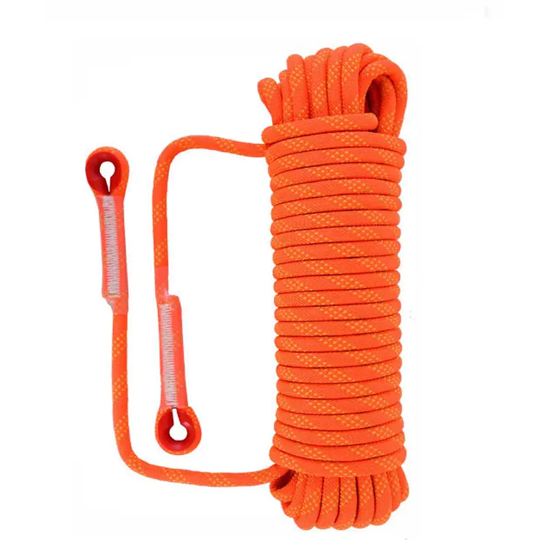 カスタムロゴ工場価格製造10ミリメートル安全ロープクライミングスポーツレスキュー使用ロープpp編組ロープ