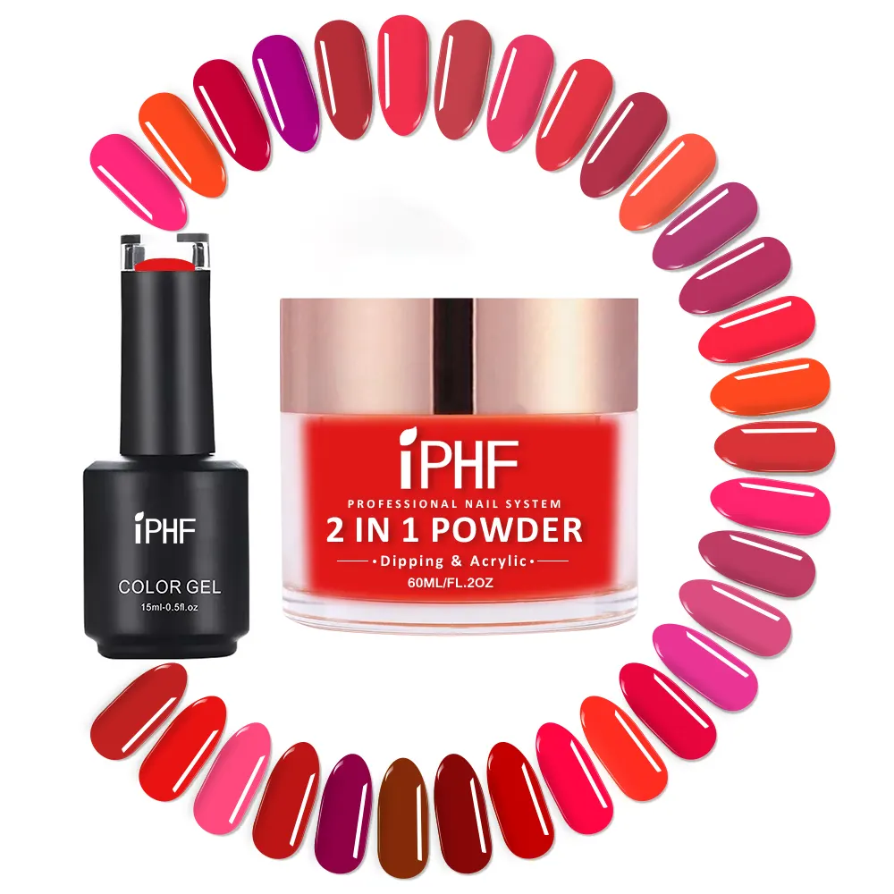 Großhandel Acryl pulver Rot Rosa Farbe Perfekt 3 In 1 Matching Dipping Powder Acryl und Gel