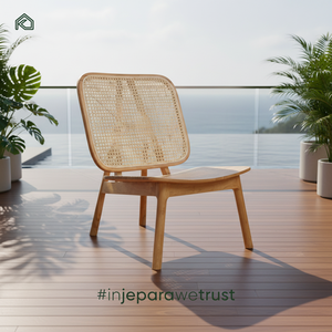 Kana Chaise Lounge <b>Chair</b> Teak Wood Frame Natural <b>Rattan</b> Eco-Friendly Modern Design for Villa Living Room <b>Dining</b> & Relaxation - Product Image 2