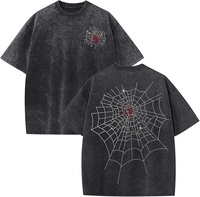 Camiseta Retro de Alta Calidad con Lavado Ácido para Hombre, Logotipo Personalizado, Algodón Grueso de 260 g/m², Corte Cuadrado, Estilo Vintage, Streetwear