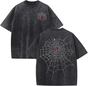 High Quality Retro Acid Wash T Shirt Men Custom Logo Heavyweight 260gsm Cotton Boxy Fit Oversized Vintage Streetwear Top - Product Image 1