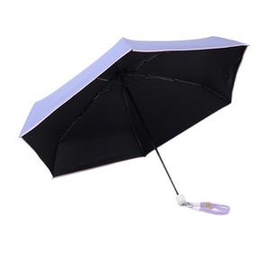 <span class=keywords><strong>Parapluie</strong></span> de poche ultra-léger 5 plis avec logo personnalisé OEM, revêtement noir, portable, pour les vacances d'été, idéal pour le branding professionnel - Product Image 6