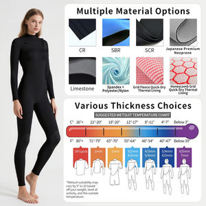 여성용 맞춤 4/3mm 네오프렌 서핑 웨트슈트 긴팔 체스트 집 여성용 경량 퍼포먼스 수영 다이빙 슈트 - Product Image 3