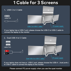 Monitor Portátil Plegable S888 de Fábrica con Tres Pantallas, Ideal para Multitarea como Programación, Escritura e Investigación - Product Image 3