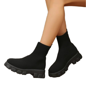 Botines de Punto Casuales de Moda 2026 para Mujer, Diseño de Calcetín con Parte Superior Sólida, Cierre Deslizante, Suela de Goma, Tallas 35-43 para Otoño/Verano - Product Image 4