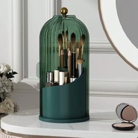 Organisateur de maquillage rotatif anti-poussière en forme de cage à oiseaux, boîte de rangement moderne et écologique pour rouges à lèvres, bijoux et lunettes