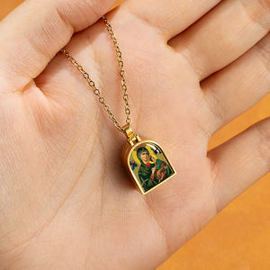 Gaweluck דלת בצורת gawu תיבת תכשיטי תמונה "גברת שלנו של עזרה תמידית" דפוס מותאם לסיטונאי - Product Image 3