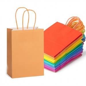 Sacs en papier kraft colorés KM 22*11*27cm, sacs en papier portables, sacs rectangulaires, couleur bonbon, sacs de shopping en papier kraft colorés - Product Image 3