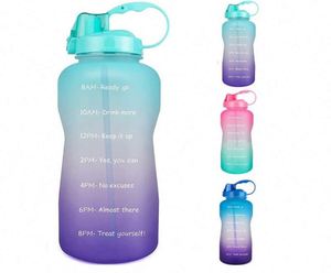 3.78L Large <b>Gallon</b> Water <b>Bottle</b> with Time Marker & Straw Tritan BPA Free Motivational Outdoor Sports Water <b>Bottle</b> - Product Image 3