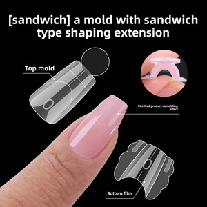 140 ชิ้น/กล่อง ชุดต่อเล็บแบบ Dual Form สำหรับต่อเล็บเจลแบบเร็ว ระบบต่อเล็บแบบเต็มแผ่น  ชุดต่อเล็บแบบ Full Cover - Product Image 5