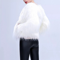 Manteau en fausse fourrure pelucheuse, manteau LED de Noël, costume de soirée en boîte de nuit d'Halloween, veste en fourrure Teddy pour femme, veste en fourrure pour banquet d'hiver