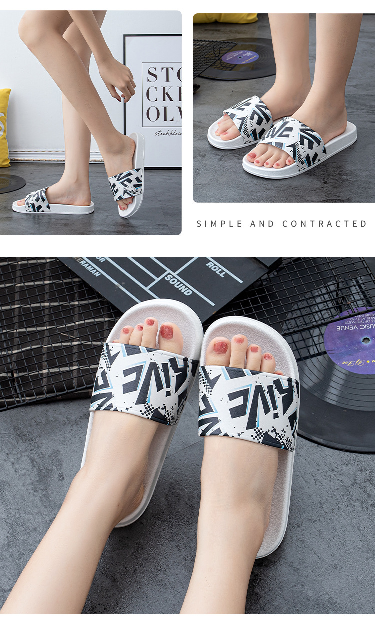 Summer Slides Slippers Non-slip Sandals Shoes Indoor PVC Beach Soft Slides for Men