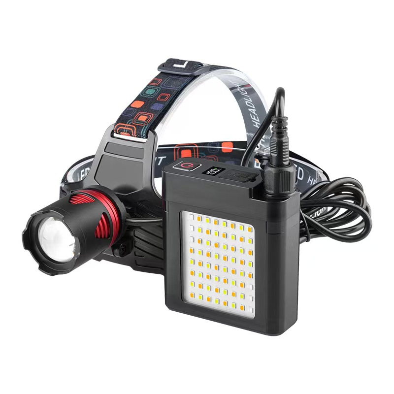 Telescopic aluminum reflector type [White light, three-level side light, white/yellow light, red/blue flashing]
