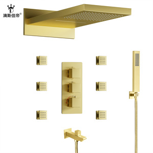Dipsinidi Minimalist Concealed <b>Shower</b> Set Stainless Steel Square Head Thermostatic Valve Bathroom Use - Product Image 4