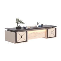 Bureau de direction en forme de L en bois massif MFC de luxe moderne, résistant à l'eau, multifonctionnel, écologique pour usage professionnel