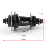 Moyeu de vélo de course BMX POLSO BH012 36H, moyeu BMX AL7075, axe à blocage central, moyeu de roue de vélo de course BMX, alliage d'aluminium personnalisé 3/8"