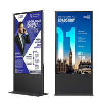 Kiosque numérique vertical LCD sur pied, lecteur publicitaire ultra-fin, écran tactile Android, totem pour aéroport