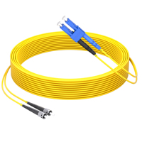 Câble de brassage fibre optique 1m (3ft) 2 fibres SC UPC Duplex vers SC UPC Duplex Monomode (OS2) Riser (OFNR) 2.0mm à gaine serrée Jaune