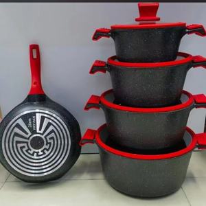 Série de casseroles profondes 17 pièces, ensemble d'ustensiles de cuisine en granit, casseroles 20, 24, 28, 32 cm, poêle à frire 28 cm, <span class=keywords><strong>kit</strong></span> d'outils de cuisine en gros - Product Image 4