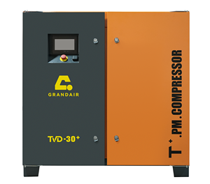 Compresor de Aire de Tornillo de Dos Etapas Grandair Bibo Serie Tvd de 30hp, Portátil, 380v, Lubricado, con Motor de CA y Conversión de Frecuencia - Product Image 1
