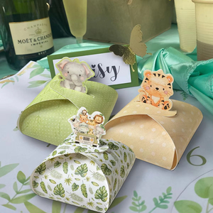 Scatole di cartone a forma di animali (tigre/leone/scimmia/zebra) per biscotti, ideali per decorazioni di feste a tema giungla/foresta e confezioni di dolciumi. - Product Image 6