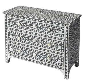 Cajón de pecho con incrustaciones de hueso Floral moderno hecho a mano, mesa de sala de estar india, muebles hechos a mano con incrustaciones de hueso/perla madre - Product Image 2