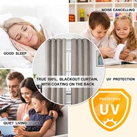 Cortinas Opacas con Revestimiento de Protección Solar, Ahorro Energético, para Dormitorio