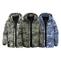 Veste matelassée à capuche imprimée pour homme, taille européenne, en polyester, avec fermeture éclair, manteau d'hiver en coton, capuche à cordon, logo personnalisé, vêtement d'extérieur chaud