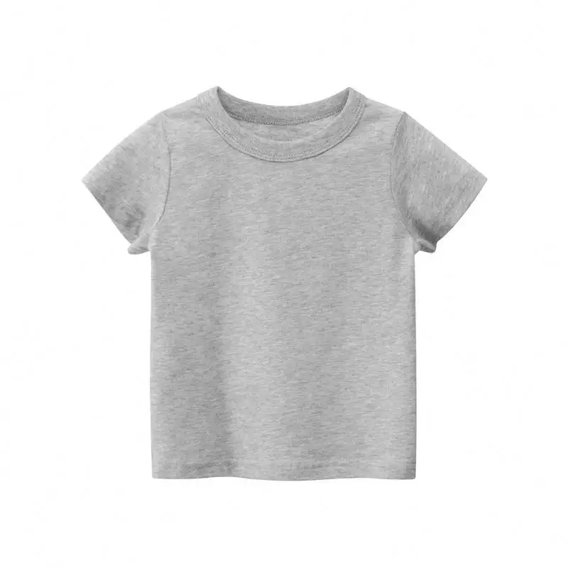 Children's summer 2023 children's short sleeve T-shirt solid color no pattern children's clothes