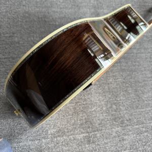 Guitare acoustique D45 en bois massif, épicéa brillant, style vintage, cordes professionnelles personnalisées - Product Image 4