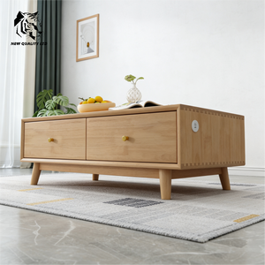 Table basse en bois et marbre, design moderne, écologique, facile à assembler, fabriquée en usine, prix bas, personnalisable, en stock, prête à être expédiée - Product Image 3