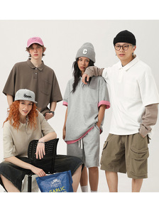 Polos deportivos de golf al aire libre de peso pesado para hombre con logotipo personalizado American Casual manga corta bolsillo impreso tela larga longitud - Product Image 3
