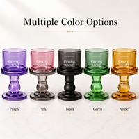 Mini pots à bougies en verre coloré sur piédestal pour les cadeaux de mariage et les marques de cadeaux de luxe