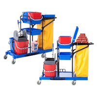 Chariot de Nettoyage en Plastique pour Hôpitaux et Hôtels, Chariot de Concierge Pliable pour Entretien et Service de Femme de Chambre, Carrello Pulizie